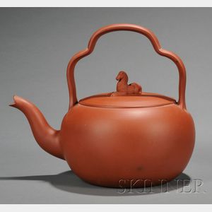 Wedgwood & Bentley Rosso Antico Teakettle and Cover