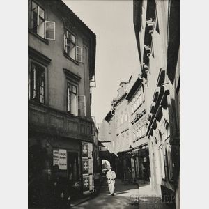 Margaret Bourke-White (American, 1904-1971) Two Photographs of Street Views, Prague