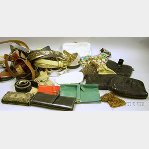 Assorted Vintage to Modern Belts, Handbags, and Purses.