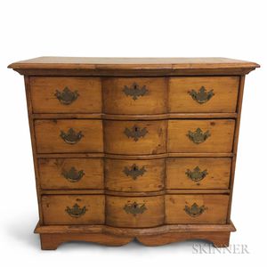 Continental Pine Block-front Chest of Drawers