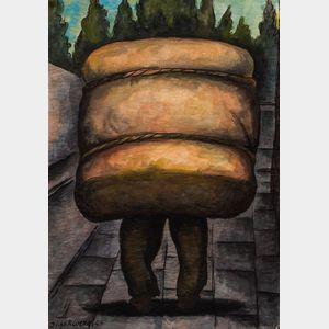Diego Rivera (Mexican, 1886-1957) Con la carga a espaldas (Load on his back)