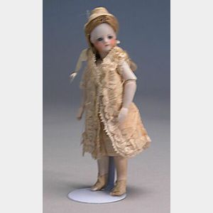 French Barefoot All Bisque Doll with Jointed Elbows