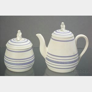 Two Wedgwood Solid White Jasper Tea Wares