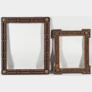 Two Large Tramp Art Frames