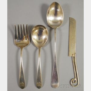 Four Assorted Sterling Silver Serving Flatware Items