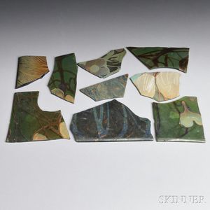 Nine Pieces of Tiffany Favrile Glass
