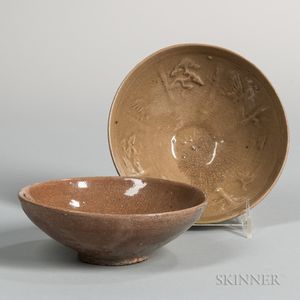 Two Celadon-glazed Stoneware Bowls