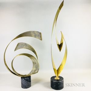 Two Curtis Jere Brass Sculptures