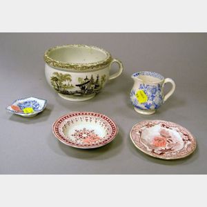 Five Assorted English Transfer Decorated Staffordshire Children's Items