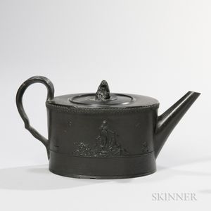 T. & J. Hollins Black Basalt Teapot and Cover
