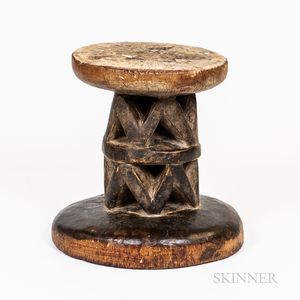 Carved Wood African Stool