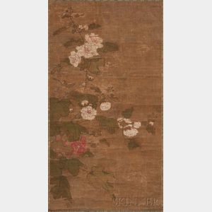 Hanging Scroll Depicting Cotton Roses