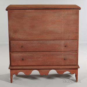 Early Red-painted Two-drawer Blanket Chest