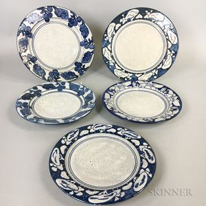Five Dedham Pottery Plates