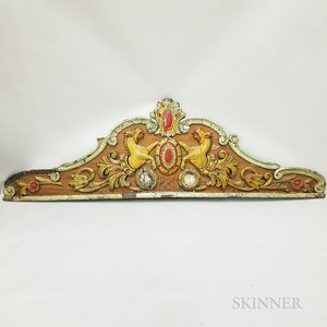 Polychrome Carved Wood and Plaster Carnival Rounding Board
