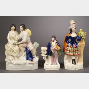 Three Staffordshire Theatrical-type Figures