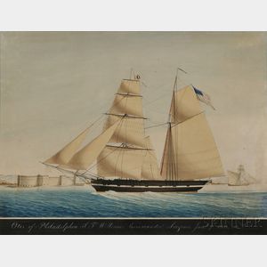 Attributed to Raffael Corsini (Turkish, active Smyrna, 1830-1880) The Brigantine Otisof Philadelphia off Smyrna January 7, 1833.