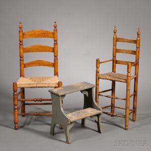 Turned Slat-back High Chair and Side Chair