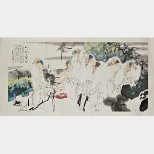 Scroll Depicting the Seven Sages of the Bamboo Grove