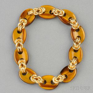 14kt Gold and Tiger's-eye Bracelet