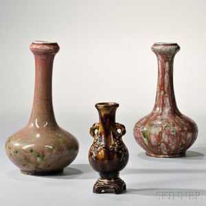Three Mottled-glaze Vases