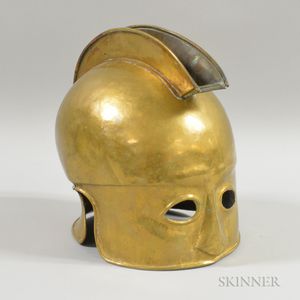 Reproduction Grecian-style Hammered Brass Helmet