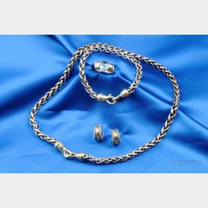Group of Sterling Silver and 14kt Gold Jewelry, David Yurman