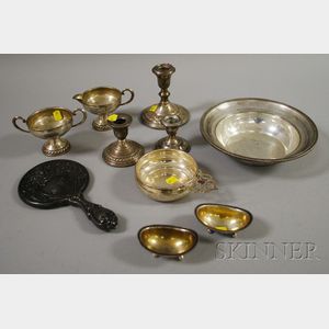 Ten Pieces of Sterling Silver Hollowware and a Sterling Hand Mirror