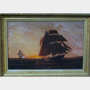 Samuel Green Wheeler Benjamin (American, 1837-1914) Spanish Slave Ship Overhauled by Boats of American Cruiser in Off Coast of Africa i
