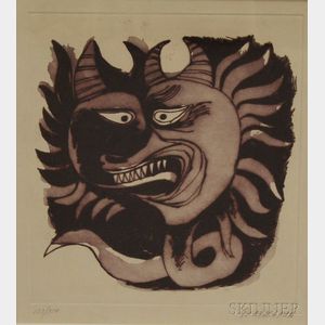 Oswaldo Guayasamin (Ecuadorian, 1919-1999) Serpent Sun
