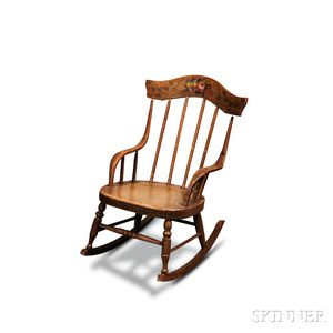 Paint-decorated Child's Rocking Chair