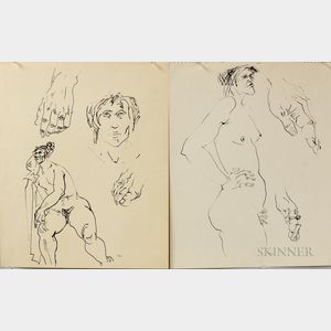 Leonard Baskin (American, 1922-2000) Twenty Original Figure Study Drawings