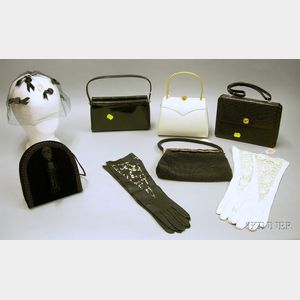 Five Lady's Handbags and Two Pairs of Gloves