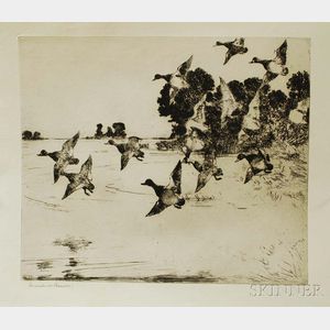 Frank Weston Benson (American, 1862-1951) The Passing Flock