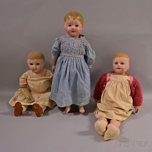Three Painted Cloth Dolls