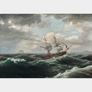 Thomas Birch (American, 1779-1851) Brig in a Storm