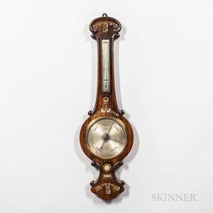 Mother-of-pearl-inlaid Mercury Wheel Barometer