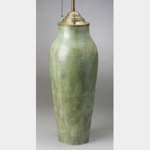 Monumental Fulper Pottery Vase/Lamp
