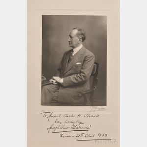 Marconi, Guglielmo (1874-1937) Letter and Photograph, Signed.