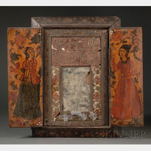 Qajar Lacquered Wood Mirror Case