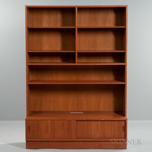 Modern Teak Bookcase with Cabinet