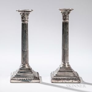 Pair of George V Sterling Silver Candlesticks