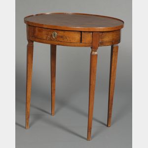 Italian Neoclassical Fruitwood Oval Side Table