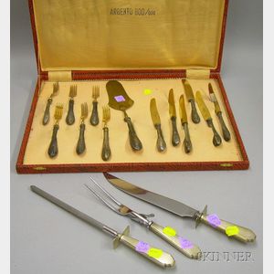 Continental Silver Set for Six with a Sterling Silver Handled Carving Set