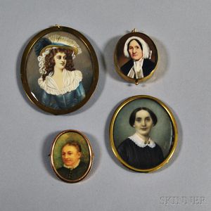Four Portrait Miniatures of Women