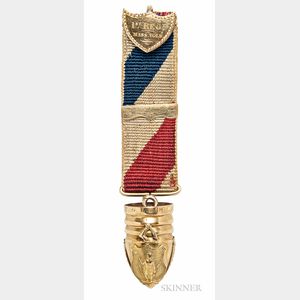 Gold Massachusetts Hanging Ball Badge Named to Lieutenant George L. Lawrence, 1st Massachusetts Volunteer Infantry