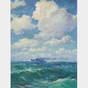 Charles Henry Grant (American, 1866-1938) Steamer on the High Seas