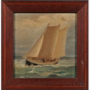 American School, Early 20th Century Stormy Weather Sailing.