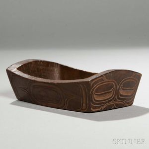 Northwest Coast Carved Wood Bowl