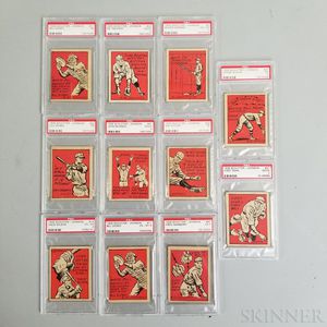 Eleven PSA-graded 1935 Schutter-Johnson Baseball Cards